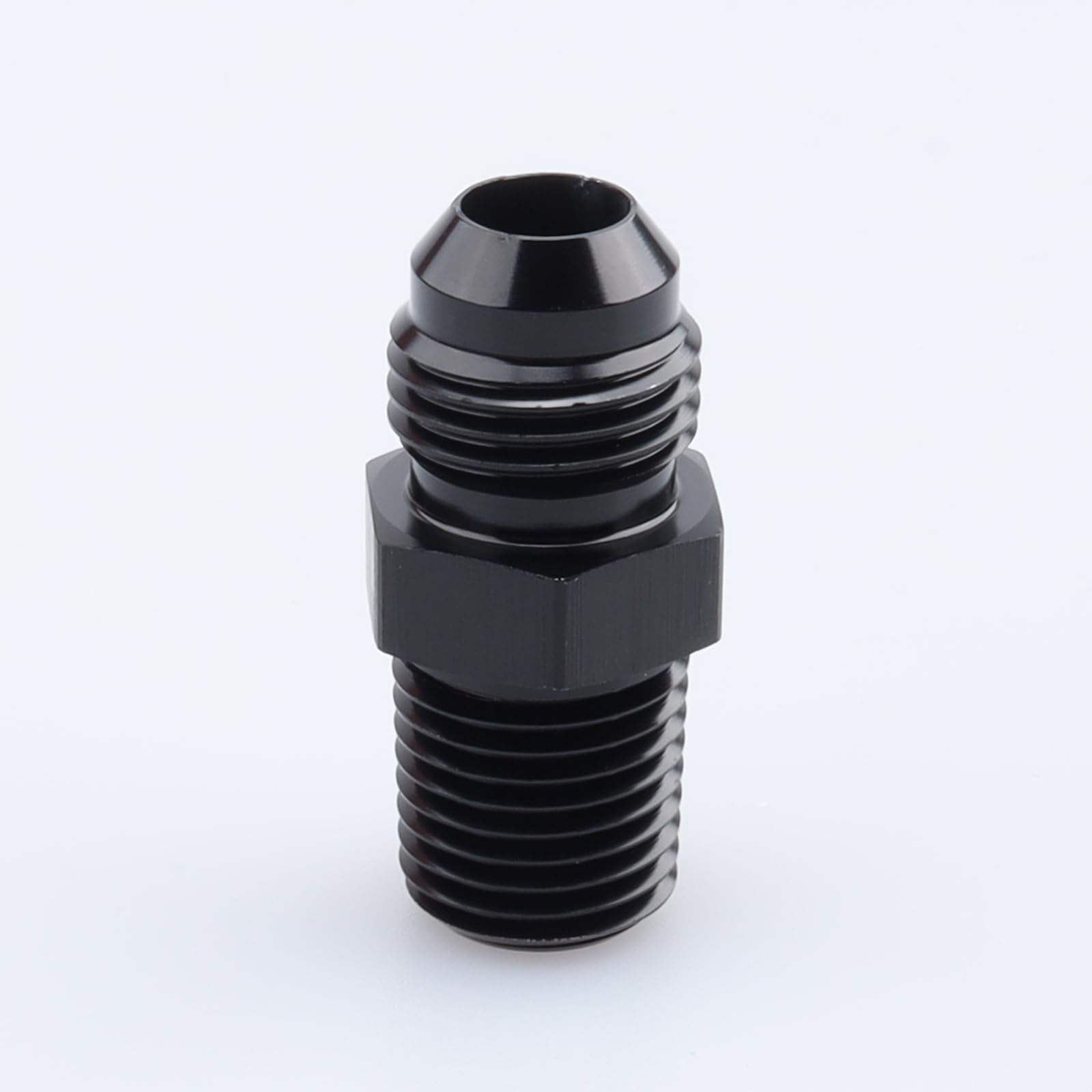 Ac Performance Male 1/4'' Npt To -6 An Flare Adapter Straight Aluminum Black