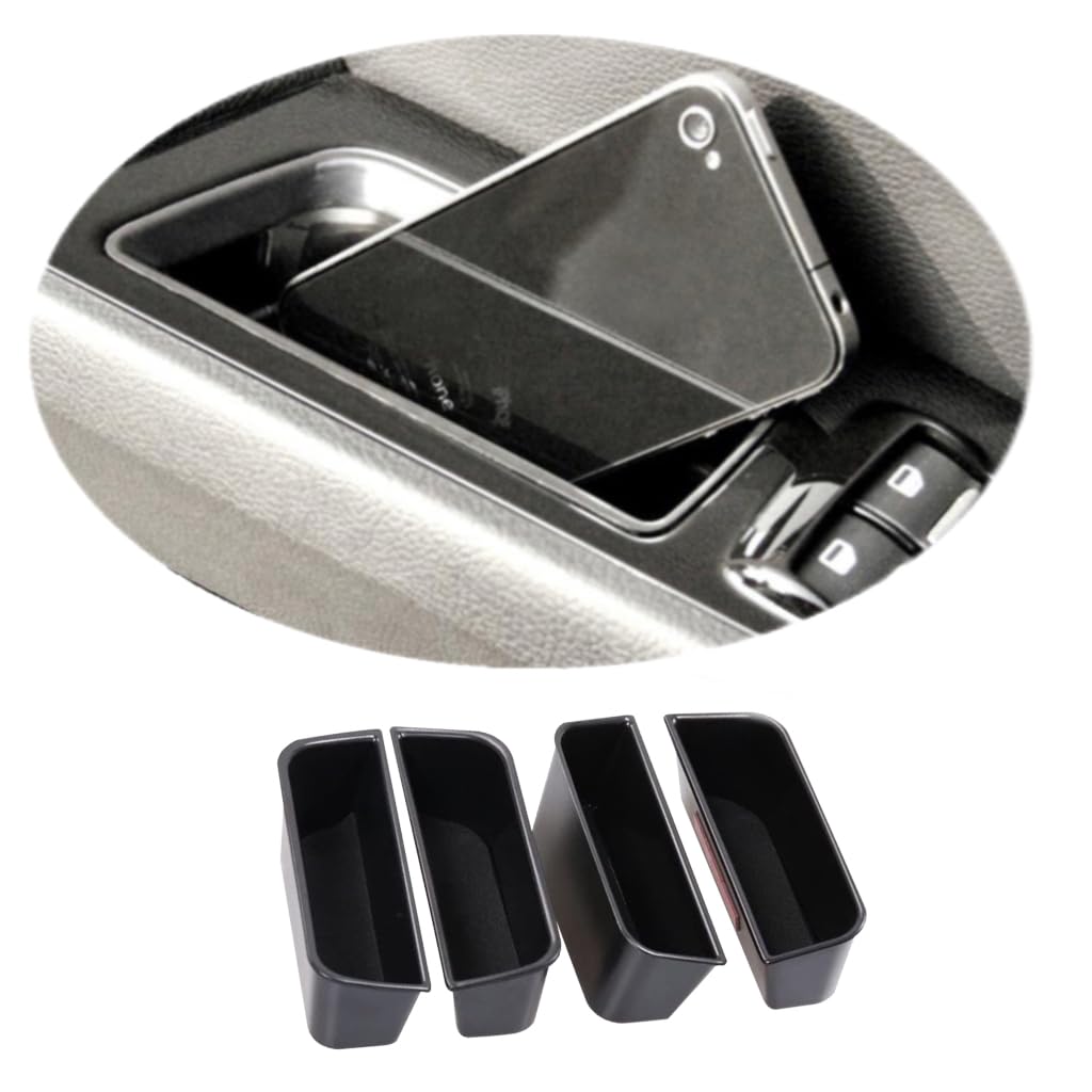 Vesul 4Pcs Door Side Storage Box Compatible With Ford Fusion 2013 2014 2015 2016 2017 2018 2019 2020 Armrest Phone Container Doo