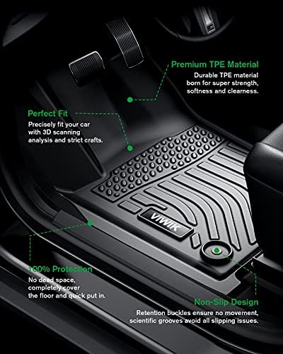 Viwik Floor Mats For Toyota Corolla 2014-2019 With Automatic Transmission, Tpe Rubber Car Mats All Weather Custom Floor Liners F