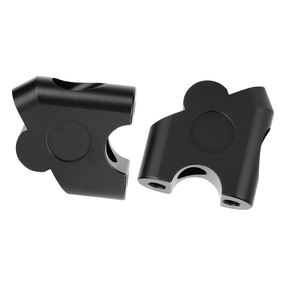Qiilu Handlebar Riser,2Pcs 22Mm Universal Motorcycle Handle Bar Riser Handlebar Clamp Back Move Mount Adapter(Black)