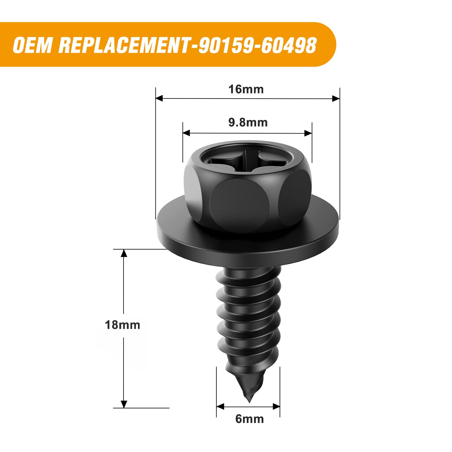 Gooacc 25Pcs Front Fender Liner Screws Bumper Cover Splash Shield Mud Guard Screw Replacement For Toyota Avalon Camry Corolla Sc