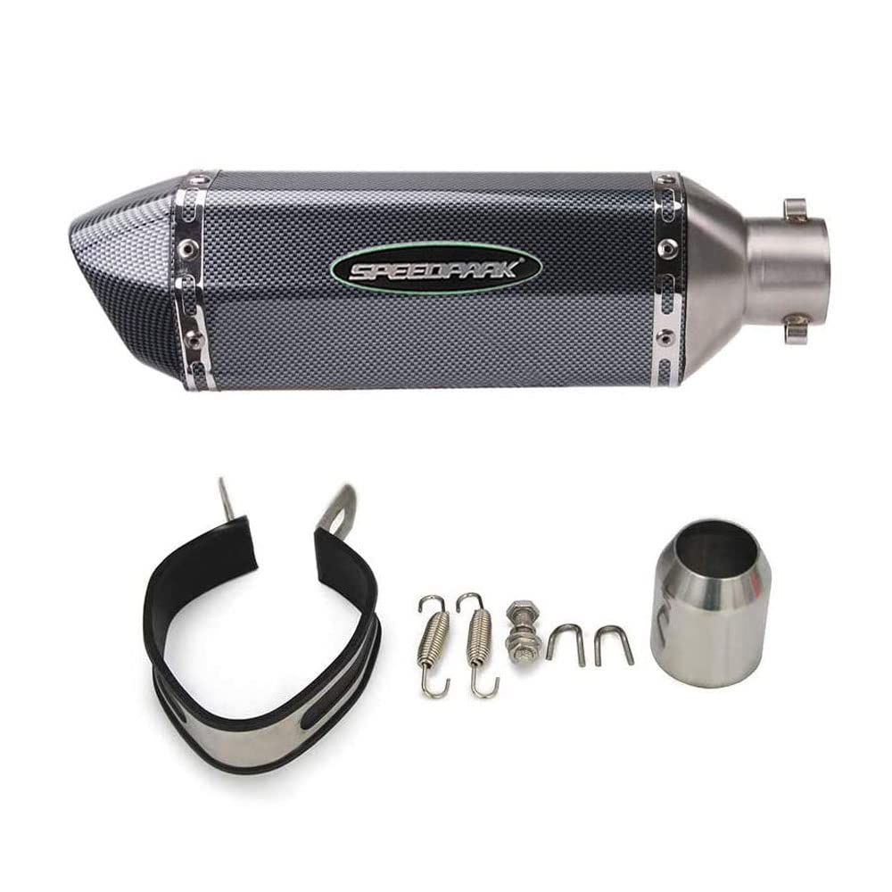 Exhaust Muffler Carbon Fiber 1.5-2''Inlet With Removable Db Killer For Street/Sport Motorcycles And Scooters With 38-51Mm Diamet