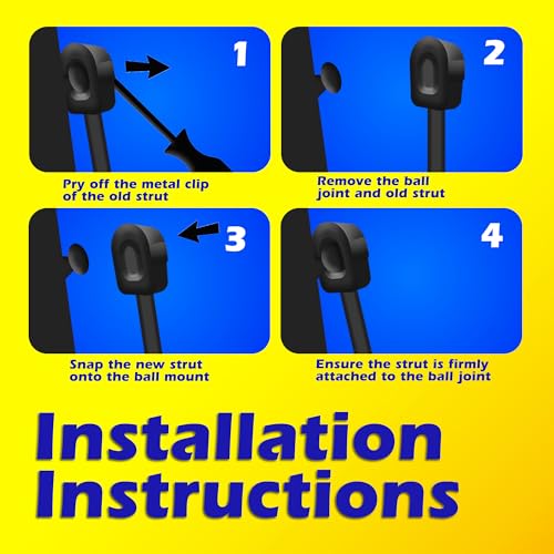 2 Pieces (Set) Tuff Support Trunk Lid Lift Supports 1986 to 1998 Saab 900 Convertible, 1995 to 1998 Saab 900 Sedan, 1995 to 1998 Saab 9-3, 1999 to 2003 Saab 9-3 W, O Spoiler