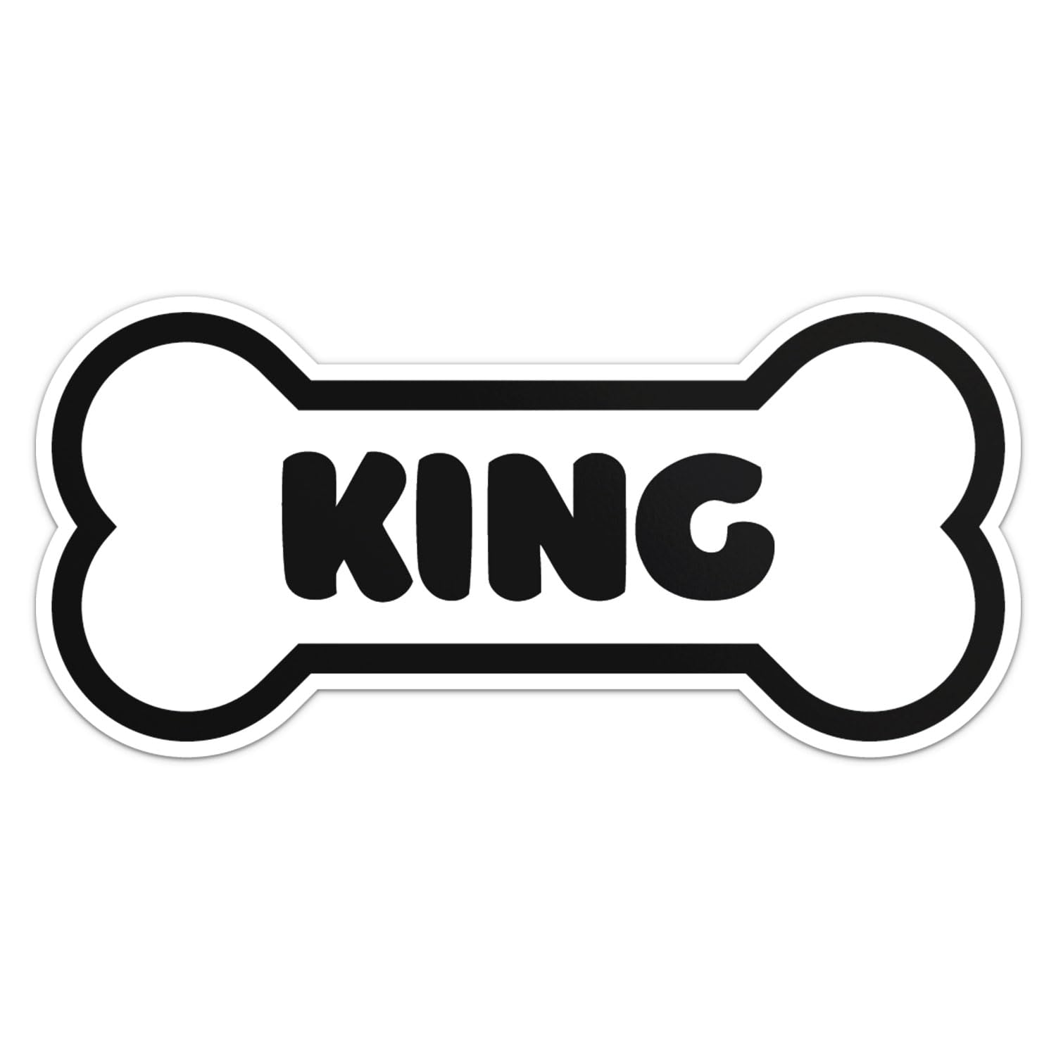 King Dog Name Sticker - Waterproof Vinyl Decal For Car Bumper, Laptop, Water Bottle, Wall, And Window, Size - 5'' Longer Side
