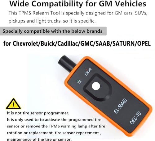 VXDAS TPMS Relearn Tool for GM Series Vehicles Ultimate EL-50448 Universal Tire Pressure Monitor Sensor TPMS Reset Activation To