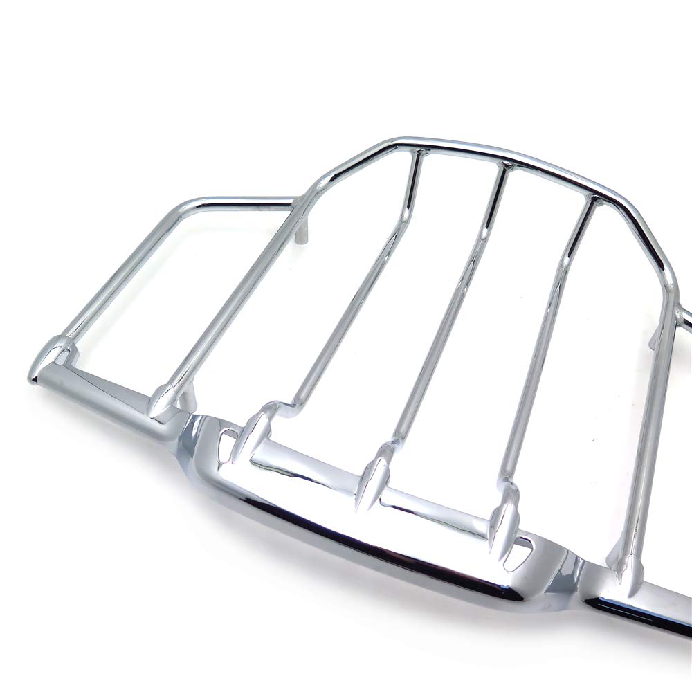 Httmt Mt502-008-Cd Chrome Luggage Rack Trail Compatible With Harley Air Wing Tour Pak Trunk Pack 1993-2013 Harley Electra Street