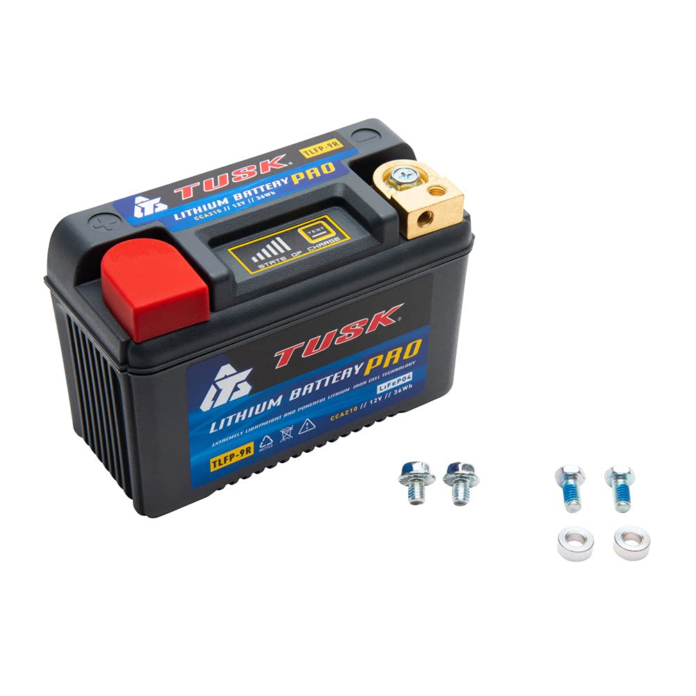 Tusk Lithium Pro Battery Tlfp-9R - 12V 3Ah, 36 Wh, 210 Cca, Motorcycle, Dirt Bike, Dual Sport, Atv, Utv, Jet Ski, Riding Lawn Mo