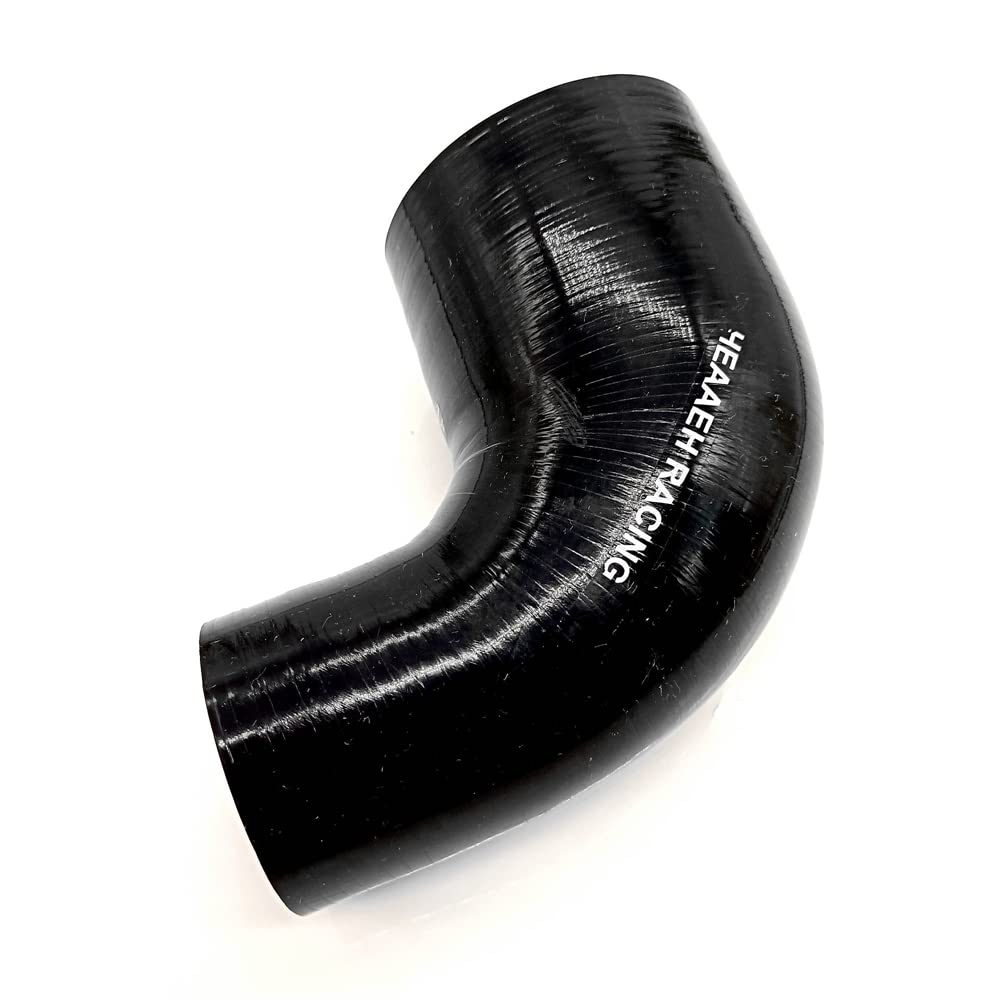 Heaaeh Racing 90 Degree Id 2 Inch To 3 Inch 4Ply Reducer Silicone Hose Black (51-76Mm)