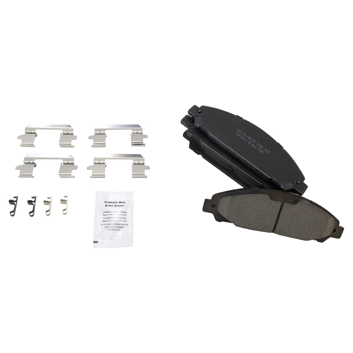 TRQ Front Brake Pads Ceramic Compatible with 2015-2017 Ford Mustang
