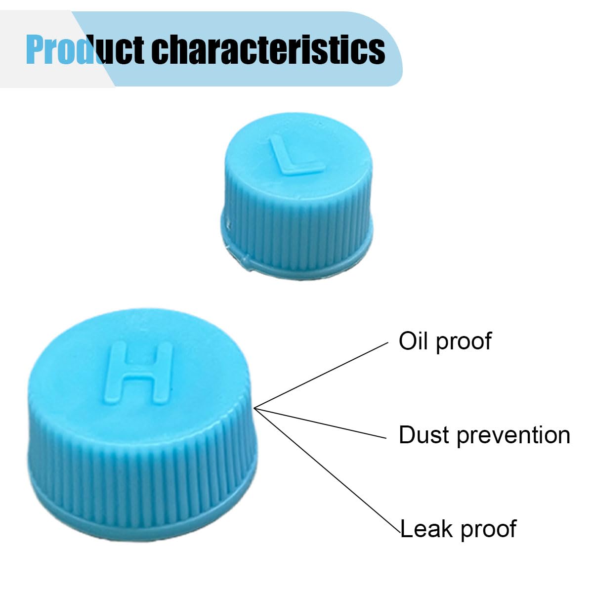 Car A/C Valve Core Caps, Leakproof Air Conditioning System Seal Kit, R134A Air Conditioning Repair System Charging Port Caps, Hi