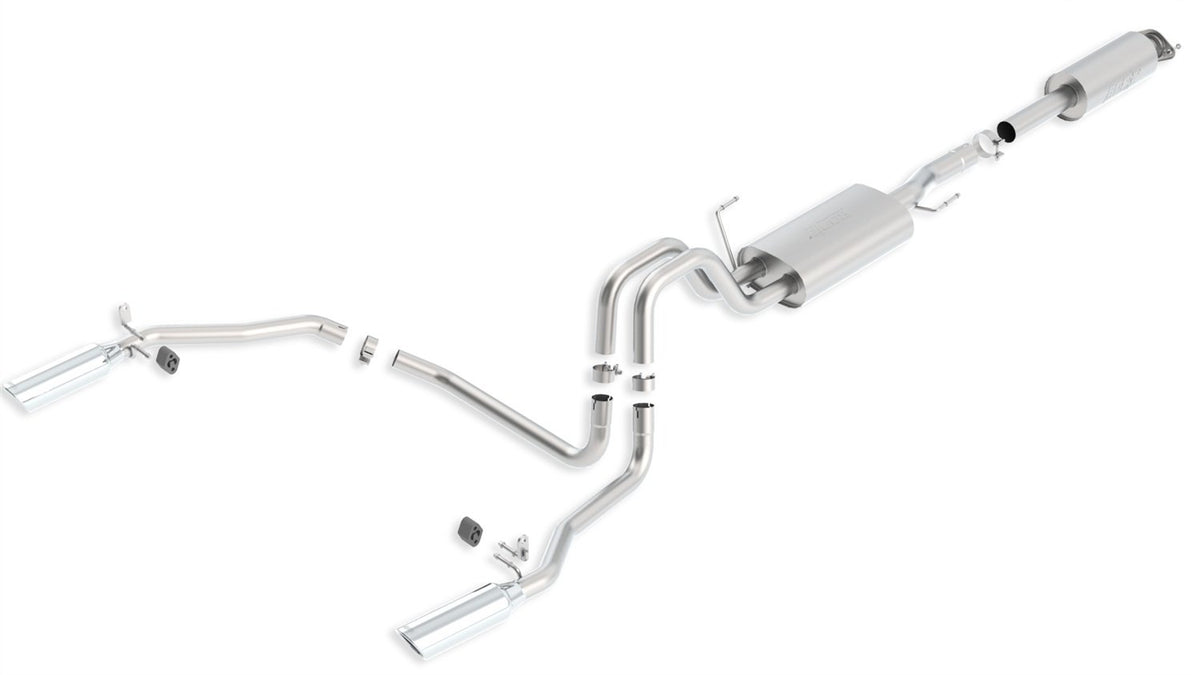 Borla 140416 Cat-Back Exhaust System For 2011-2014 Ford F-150 5.0L V8 At/Mt 2&4Wd 4 Dr Ext. Cab 6' 7 Bed 144.5 Wb/Crew Cab 5' 7 Bed 144.5 Wb. Crew Cab 6' 7 Bed 156.5 Wb Req. 60554 Adapter.