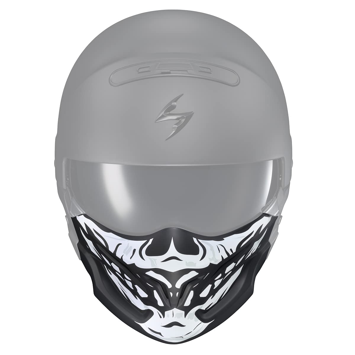 Scorpionexo Covert Optional Replacement Chin Cover For Covert Helmets Skull (Black/White)