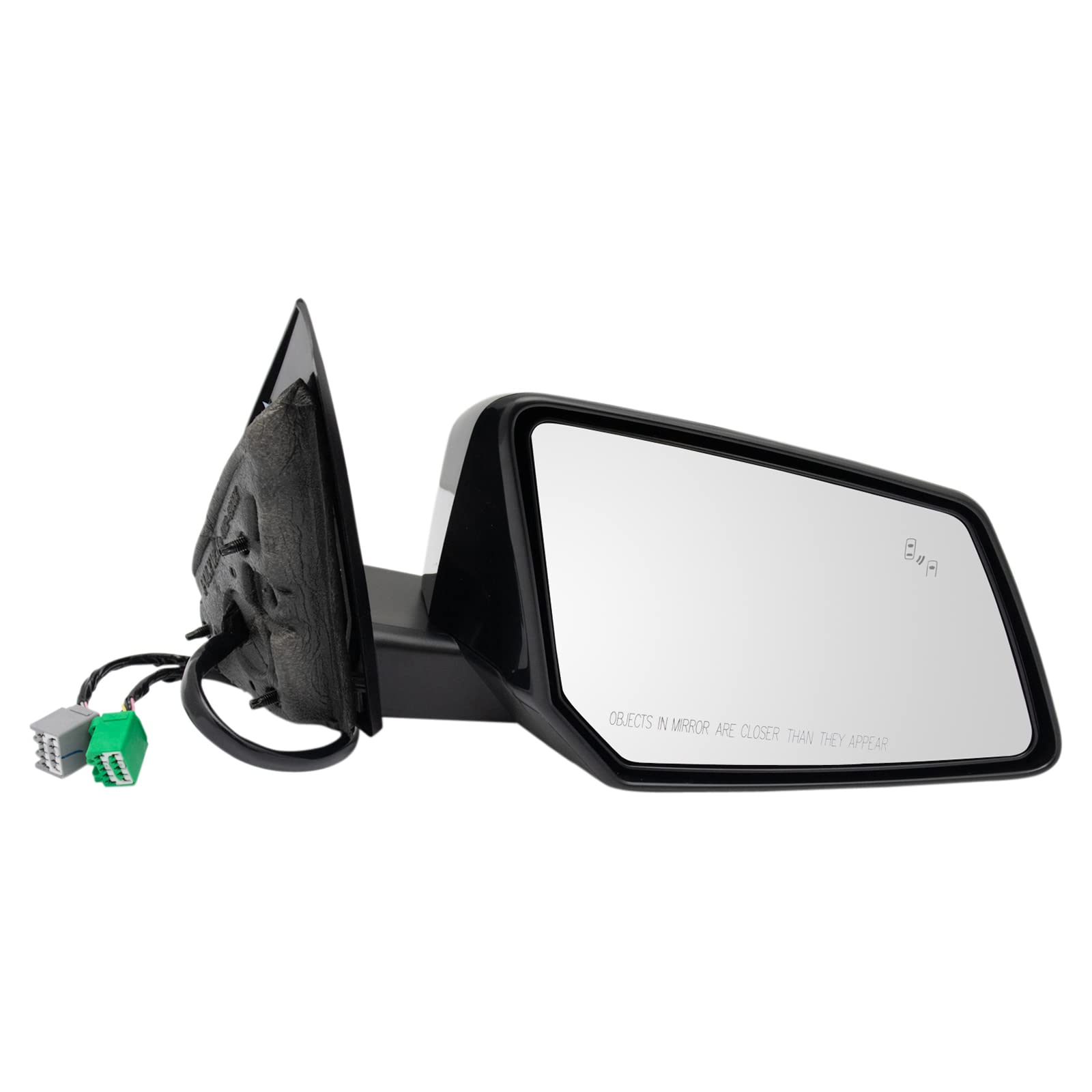 TRQ Passenger Side Power Heated Folding Mirror Blind Spot Indicator Paint to Match Compatible with 2013-2017 Chevrolet Traverse 