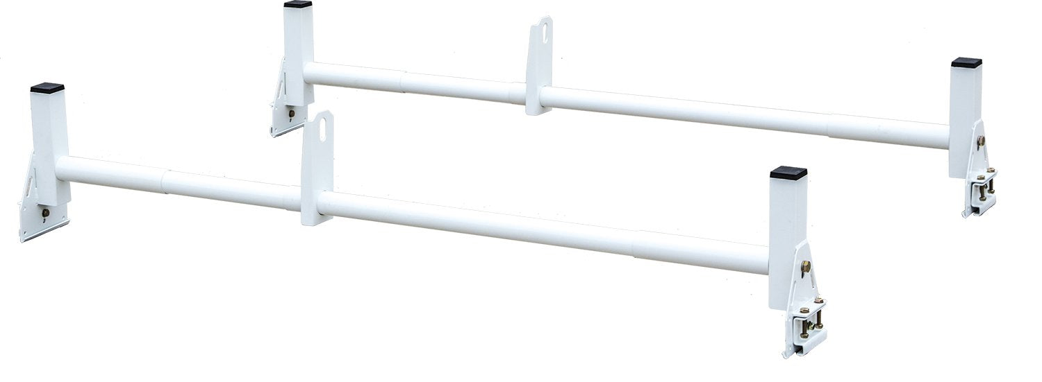Buyers Products 1501310 Ladder Rack for Work Van, Adjustable Width, White Powder-Coated Carbon Steel, Contractor Rack for Vans,