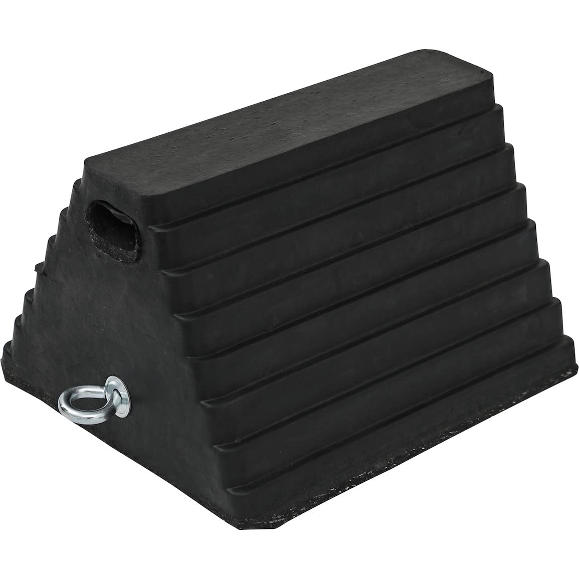 Buyers Products W1086 Rubber Wheel Chock with Chain Eye, 10 x 8 x 6 Inch, Ideal for Shipping Docks, Vehicle Storage, Vehicle Mai