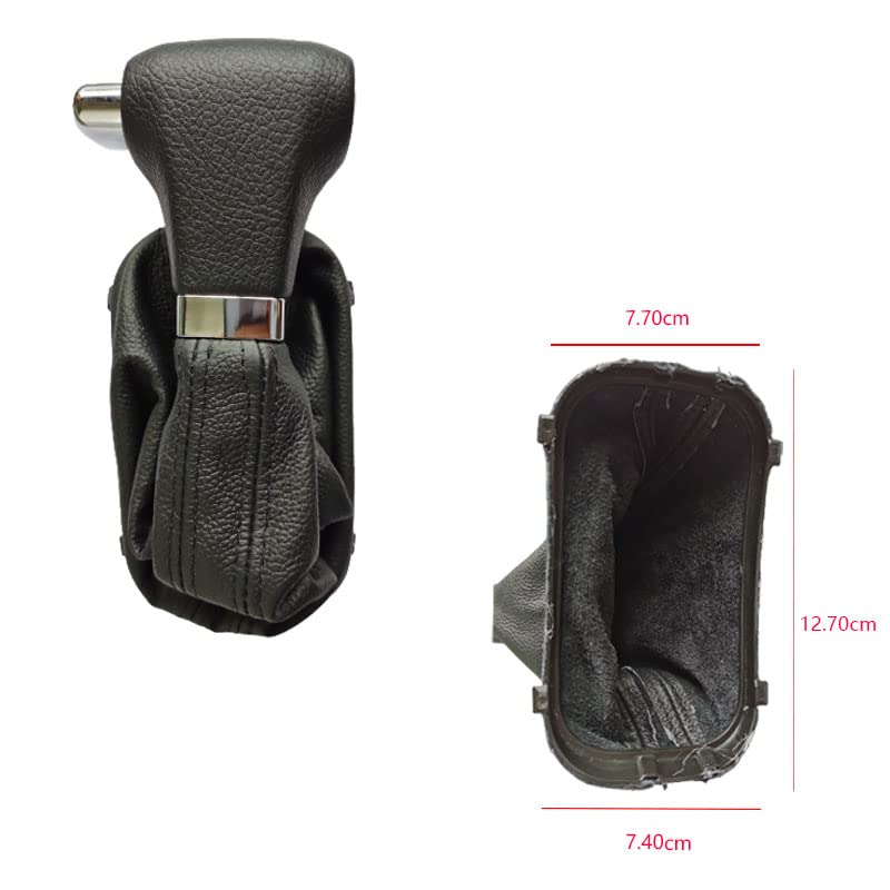 Fouedy Automatic Car Shift Gear Knob Gaitor Leather Cover Shifter Lever Gear Stick Knob for Skoda VW Tiguan Touran Bora Passat (