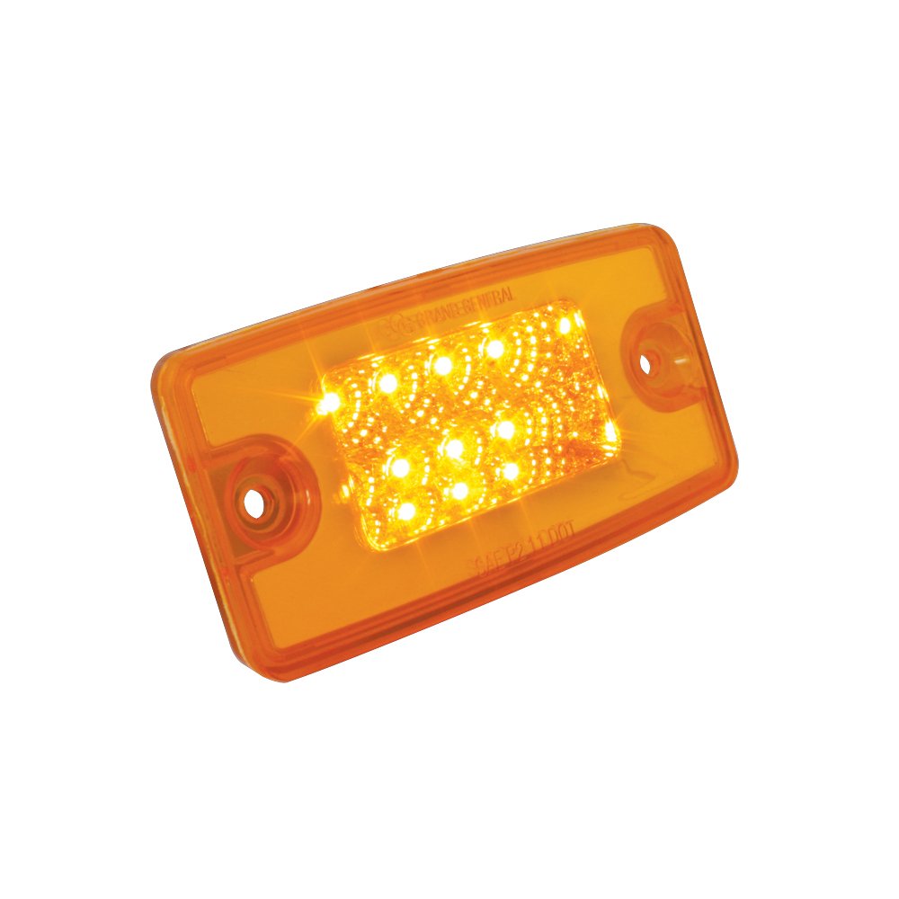 Gg Grand General 76320 Amber Rectangular Spyder 8-Led Visor/Cab Marker Sealed Light For Freightliner Century/Columbia