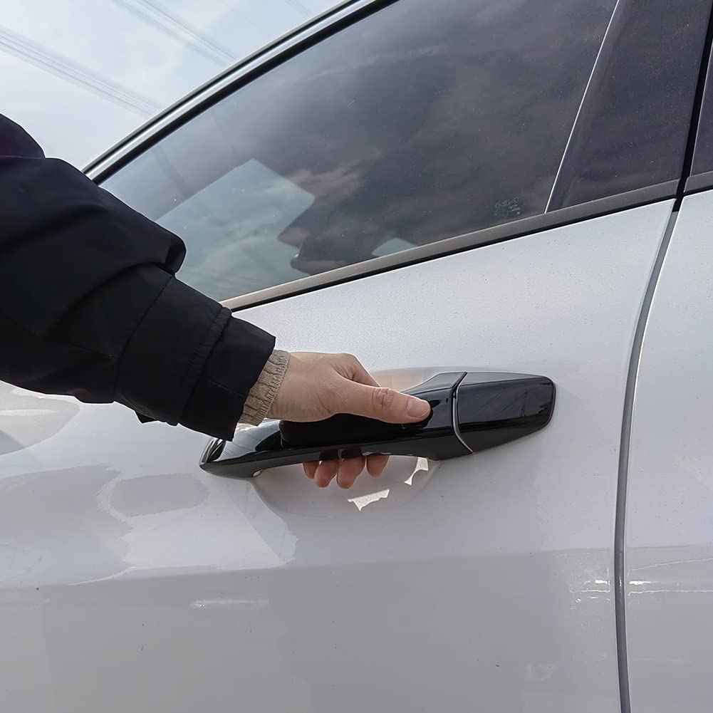 AOKIO Door Handle Cover Trim for Kia K5 2020-2025, Glossy Black ABS with Smart Keyhole