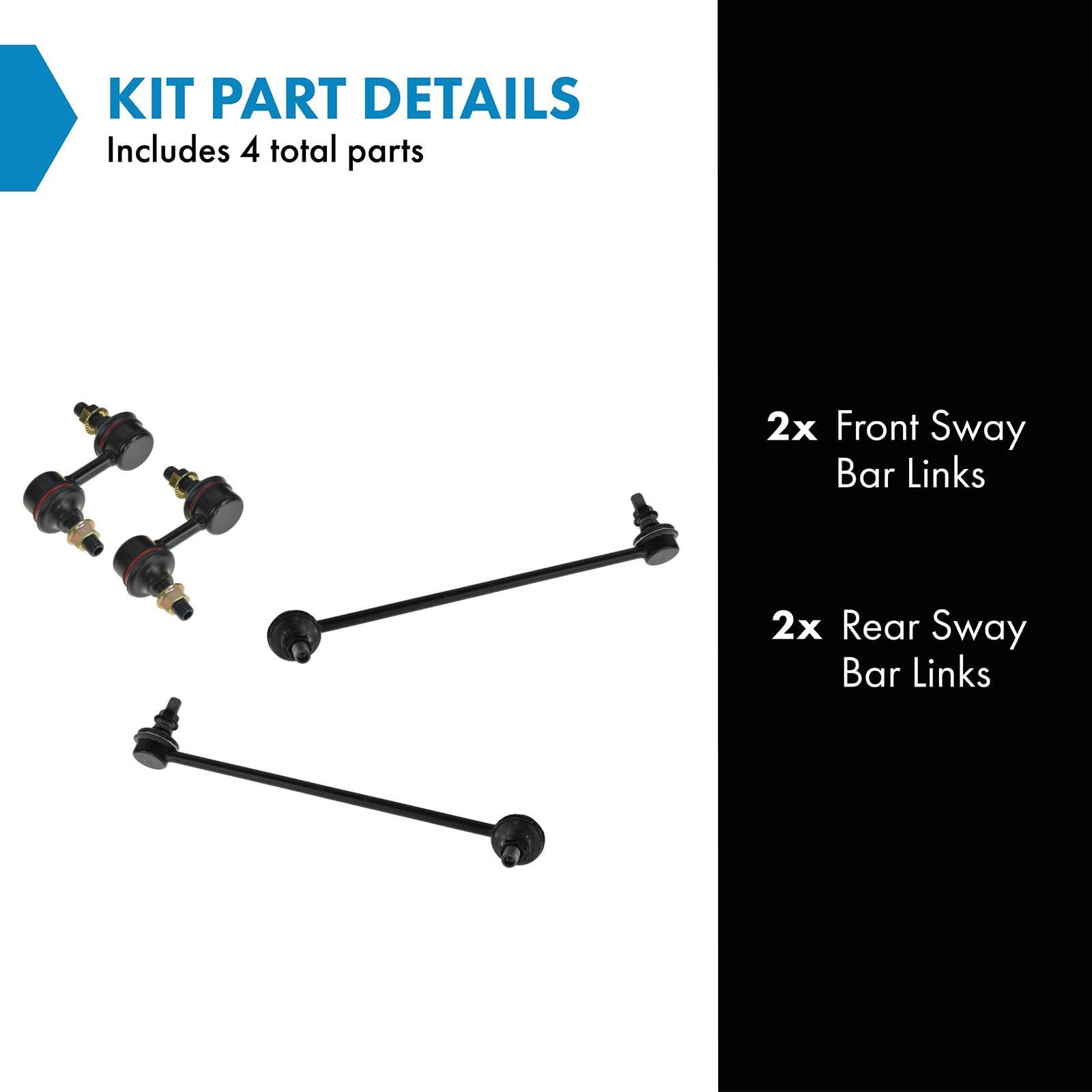 Trq Front & Rear Sway Bar Stabilizer Link Set Compatible With 2001-2005 Chrysler Sebring Dodge Stratus 2000-2005 Mitsubishi Ecli