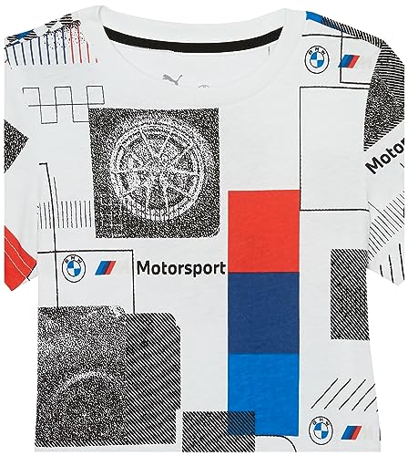PUMA Kids' BMW M Motorsport Graphic T-Shirt, White, Large