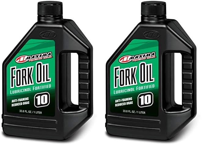 Maxima 55901 10Wt Standard Hydraulic Fork Oil - 1 Liter Bottle, Black (Pack Of 2)
