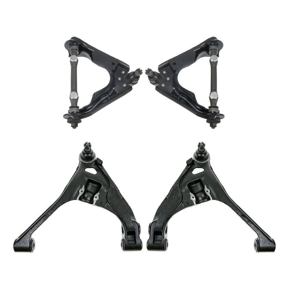 TRQ Front Upper & Lower Control Arm with Ball Joint Set Compatible with 2000-2004 Dodge Dakota 2000-2003 Durango