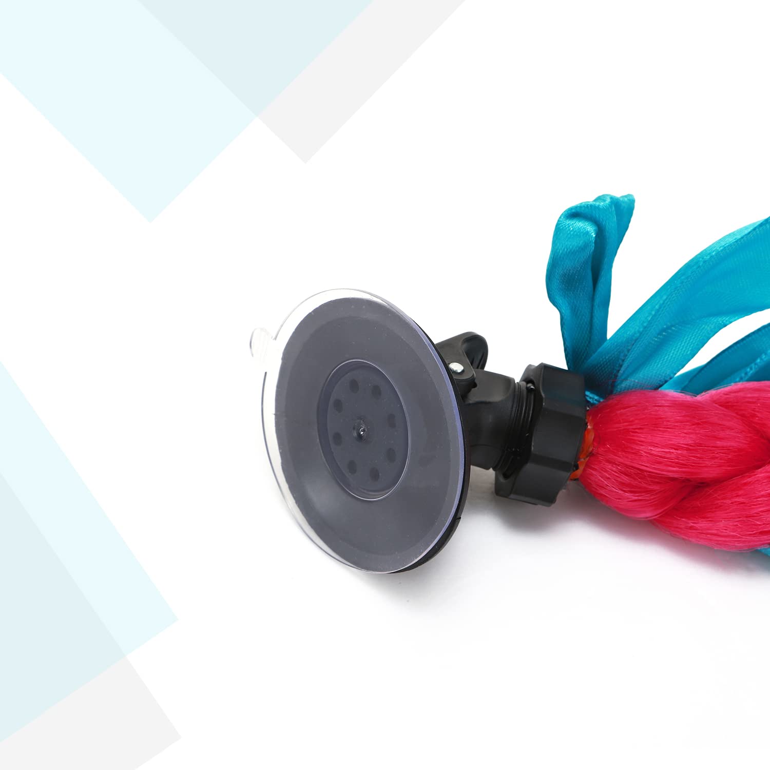 SEGO 2 Pcs Helmet Pigtail Braids with Detachable Suction Cup with Bowknot Ponytails Hair for Women/Men 20 Inch 2 PCS/Pack (Helme