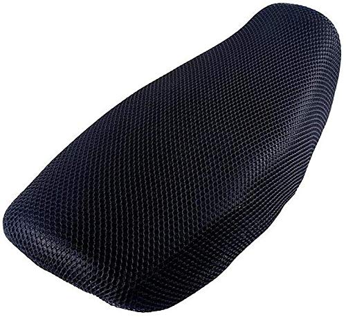 HUUSO Nylon Motor Bike Stretchable Net Seat Cover for Honda Shine (Black)