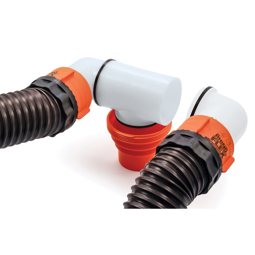 Camco RV Sewer T Adapter - Connects Two Sewer Kits to One Dump Station | No Clamps or Tools Required | Includes Washer for Odor 