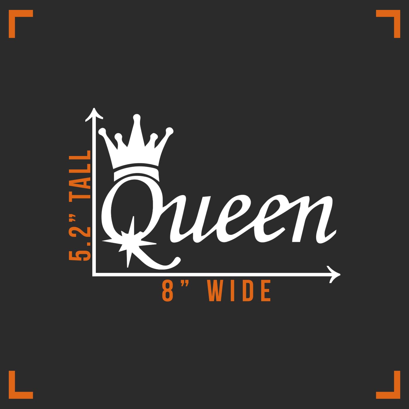 Vool Queen Styling Vinyl Decal Car Truck Laptop Bumper Sticker Decal 8'' (White)