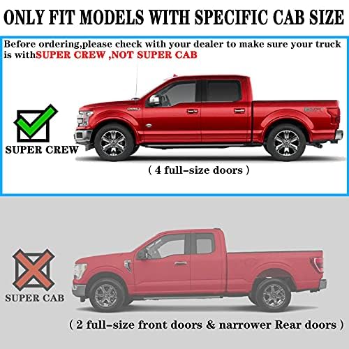 Comnova Running Board Compatible With Ford F-150 Crew Cab 2004-2014(4 Full-Size Doors), 6 Inch Step Pad Design, Oe Style (Black Powder-Coating), Side Step Step Bar.