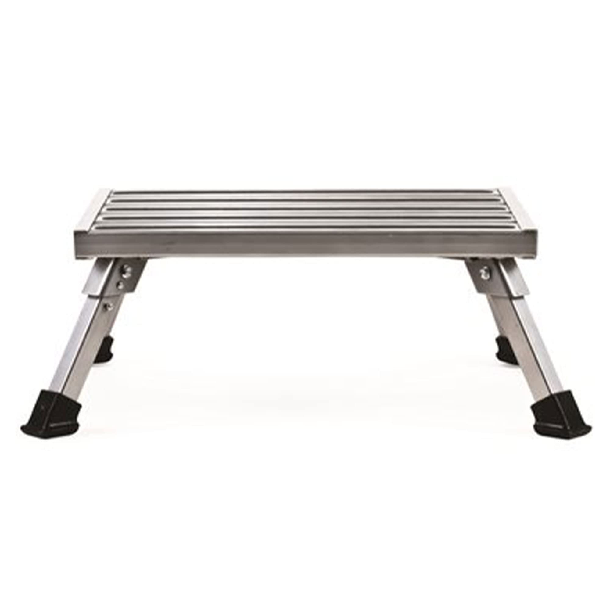Camco 43677 Fixed Height Aluminum Platform Step, Supports Up To 1,000Lbs, Includes Non-Slip Rubber Feet