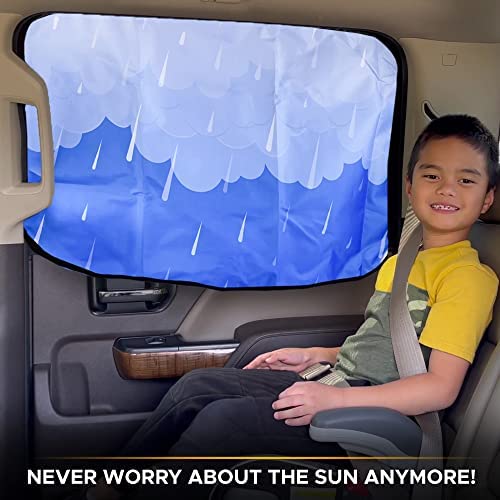 EcoNour Magnetic Side Window Sunshade (2 Pack) | Kids Car Window Shade Blocks Sunlight & Keeps You More Cooler | Universal Rear
