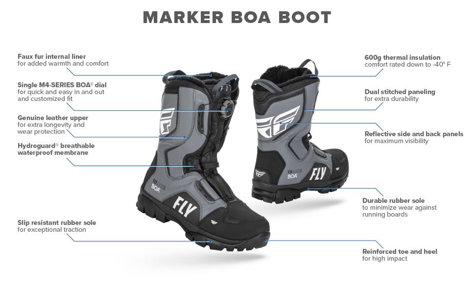 Fly Racing 2022 Marker Boa Boot (Black, 10)