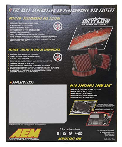 AEM 28-20457 Dryflow Air Filter