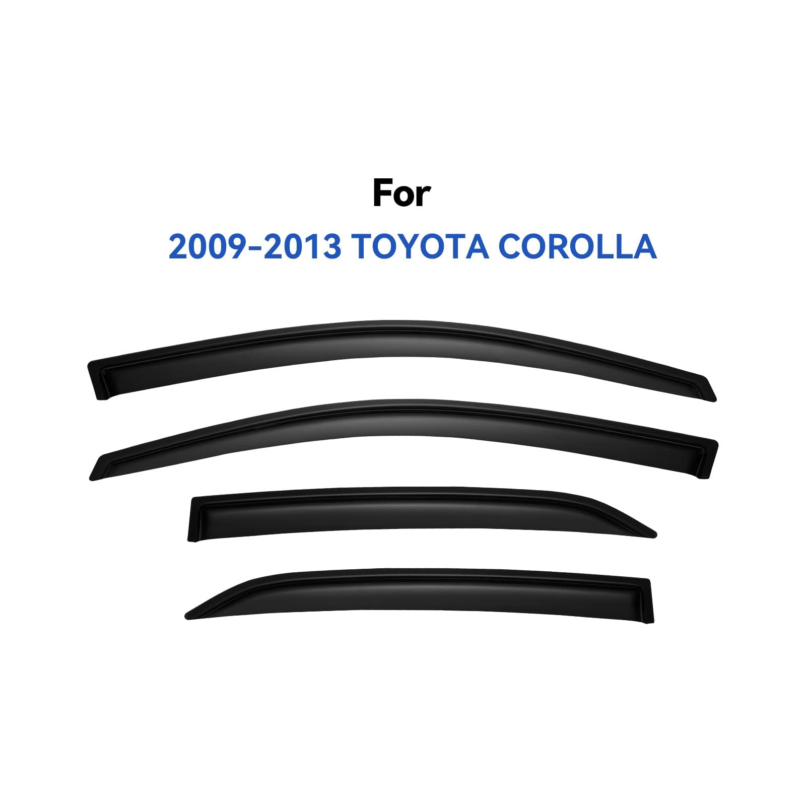 Window Visors Rain Guards for Toyota Corolla 2009-2013, Out-Channel Window Vent Wind Deflectors Visors Shades for 09-13 Corolla