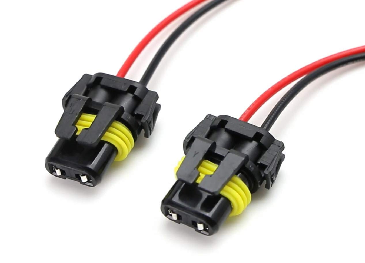 Ijdmtoy 900-Series 9005 9006 Female Adapter Wiring Harness Sockets Wire Compatible With Automtive Driving Light, Fog Light, Etc