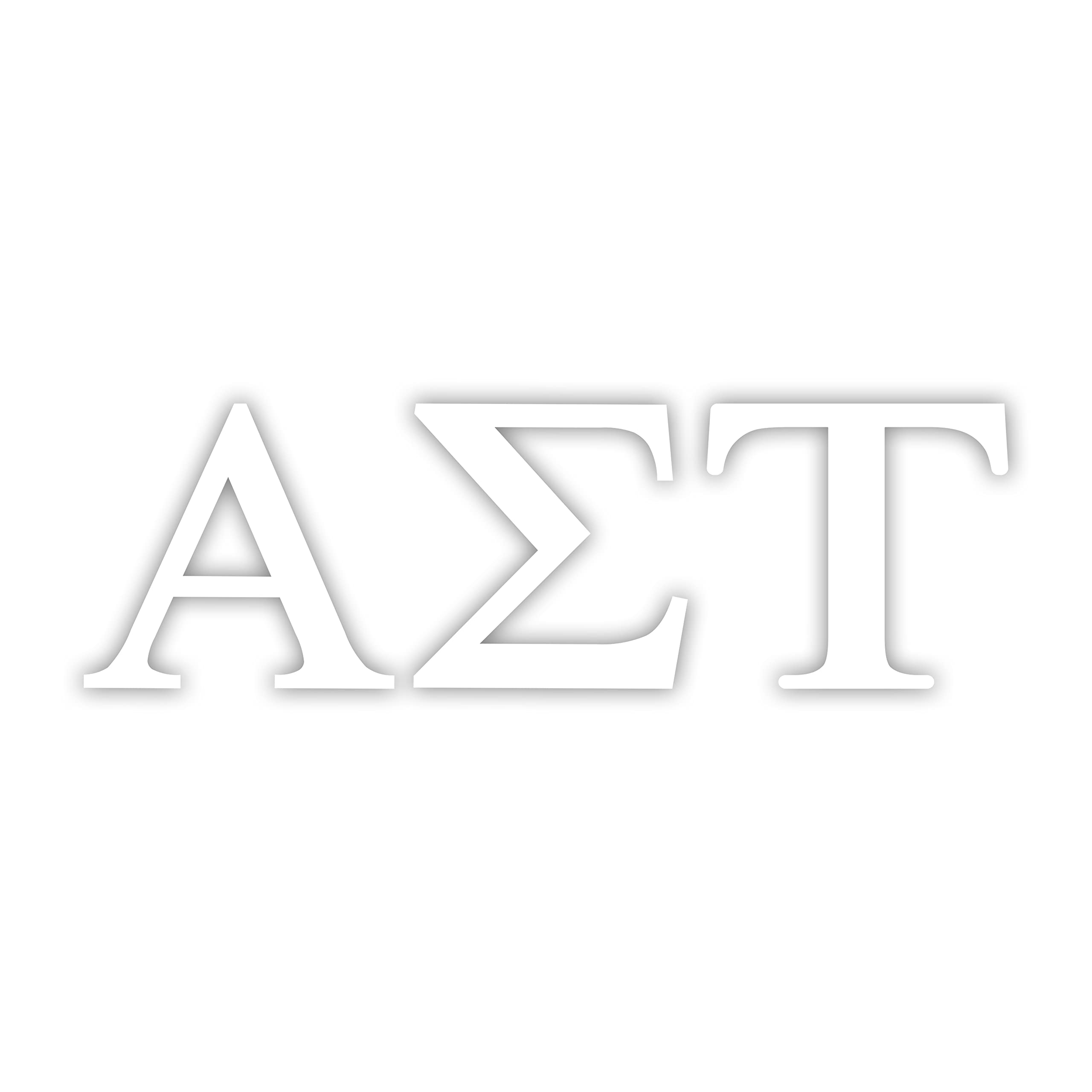 Pro-Graphx Alpha Sigma Tau Greek Sorority Sticker Decal, 2.5 Inches Tall, White