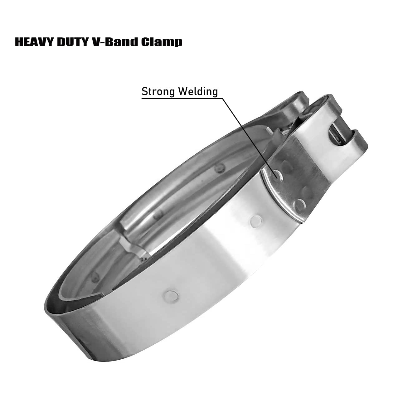 Akihisa 4.5 Inch 304 Stainless Steel V Band Clamp, For Turbo Exhaust Down Pipes Flange Kit, Racing Ford Pickup Truck Exchange Exhaust Accessories