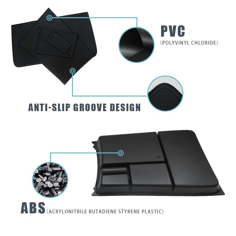 Bestevmod For Rivian R1T & Rivian R1S Lower Center Console Organizer Tray Interior Accessories Storage Box Abs Material With Pvc