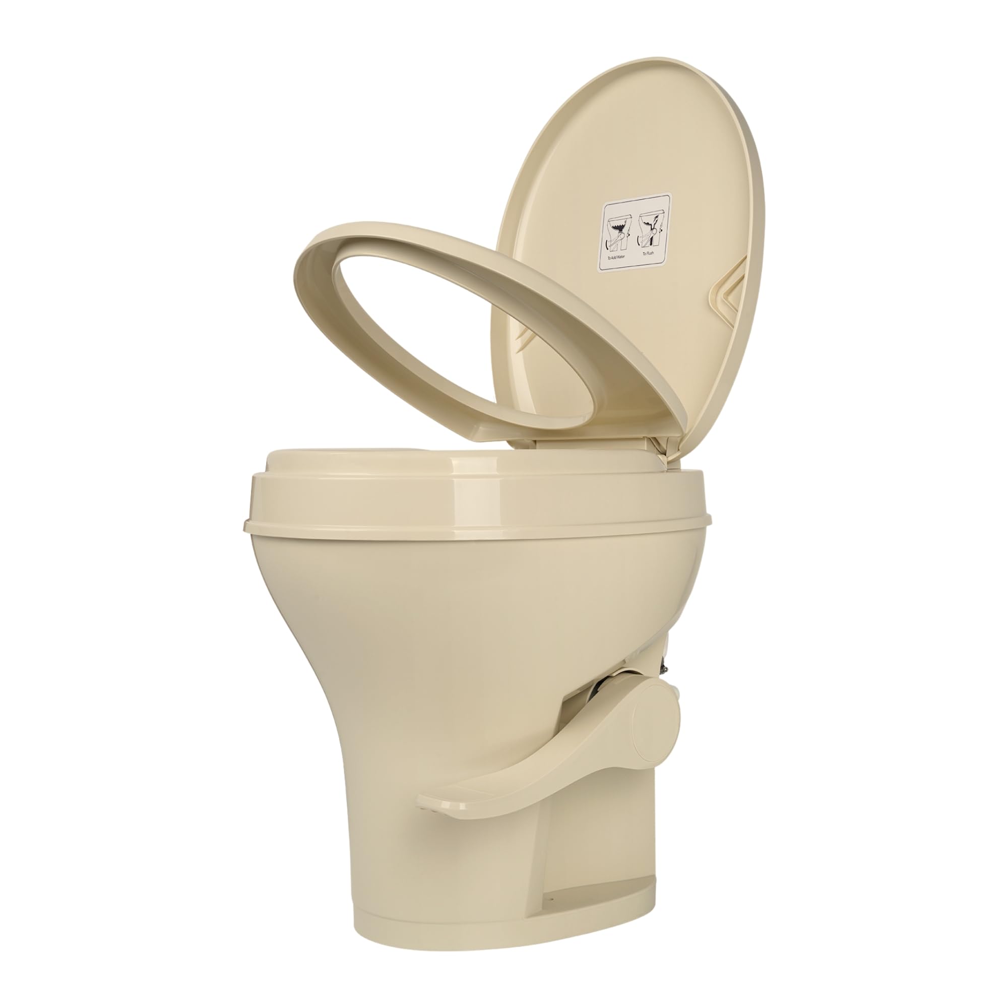 Seaflo Ceramic Residential Height Camper/Rv Toilet With Sprayer Attachment & Elongated Ceramic Bowl, 19    Standard Height, Grav