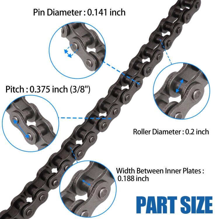 PLAXNS 35 Roller Chain 140 Link+ Chain Breaker, fit for Coleman CT200U CC100x Baja Doodle Bug Blitz Dirt Bug Racer Motor Sports