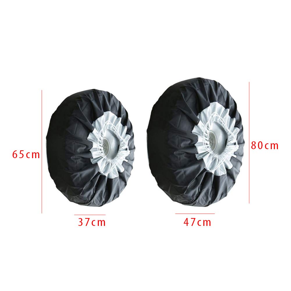 EKDJKK Car Black Sliver 13-19'',17-22'' Spare Tire Tyre Wheel Cover Bag with Carrying Handles ote Car Wheel Protector Storage Ba