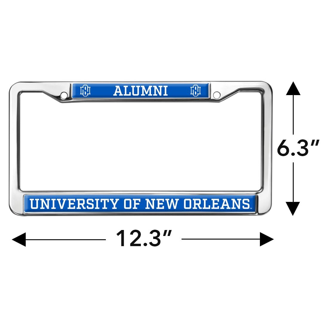 The University of New Orleans Alumni Full Size Standard License Plate Metal Frame