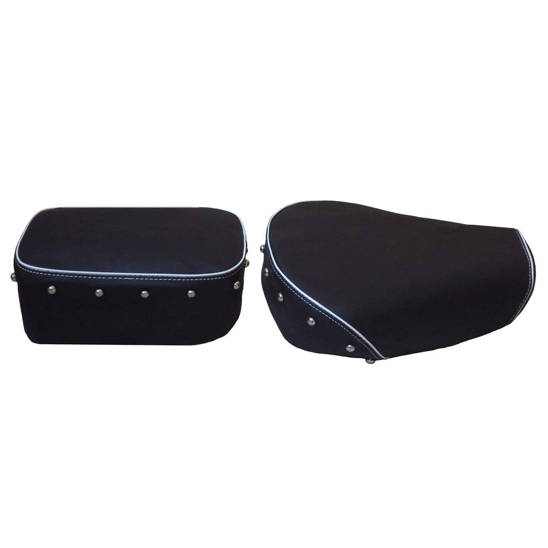BikenWear Leatherite Customized Split Seat Cover with Button Compatible with Royal Enfield Classic 350cc and 500cc for Old Model