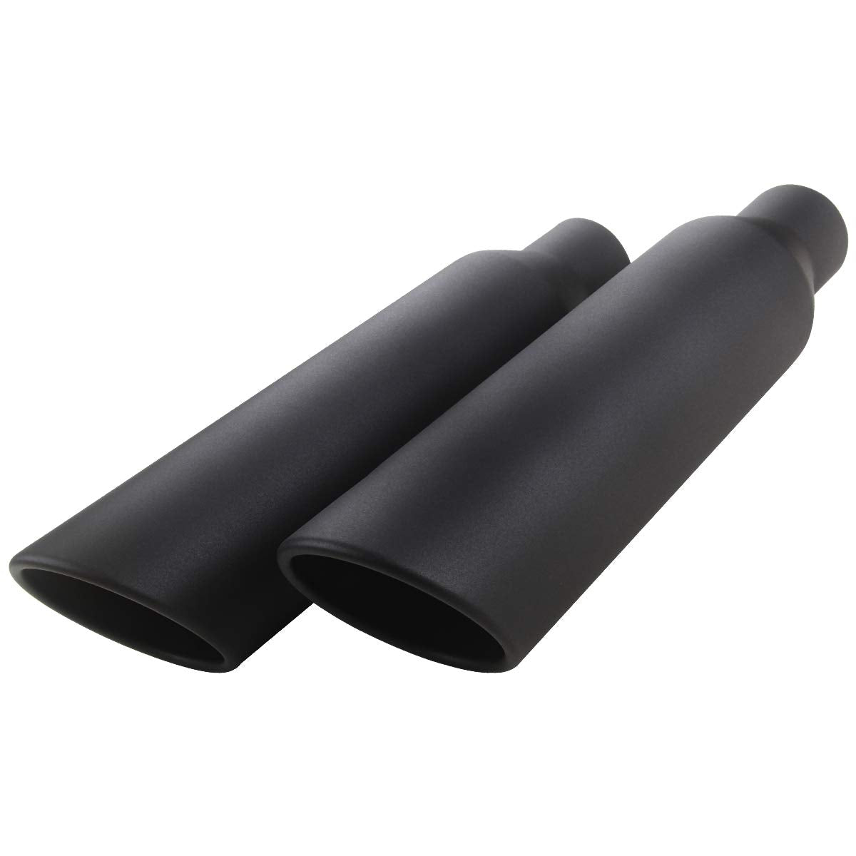 Lcgp 2 Pcs 2.5' Inlet Exhaust Tips,2.5' Inlet X 4' Outlet X 17' Overall Length, Weld On, Universal Stainless Steel Black Diesel Exhaust Tailpipe