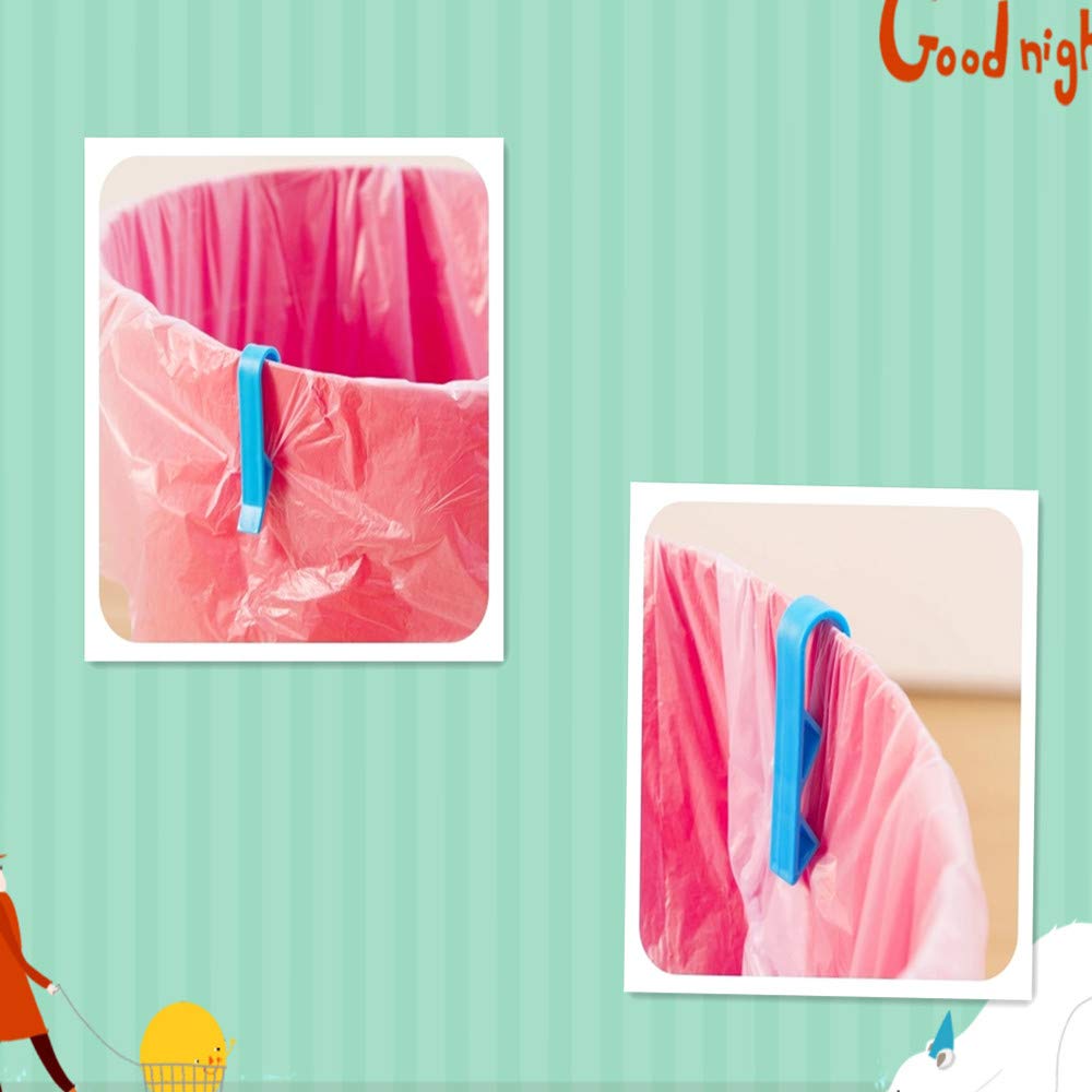 Qaxlry Garbage Bin Clip, 10Pcs Trash Can Waste Basket Garbage Bin Clamp, Garbage Rubbish Bag Clip,Anti-Slip Fixation Clip Holder