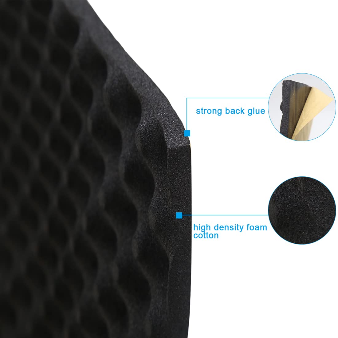 uxcell Studio Sound Acoustic Absorption Heatproof Foam Deadener 19.7&quot;x39.4&quot; 5.4sqft