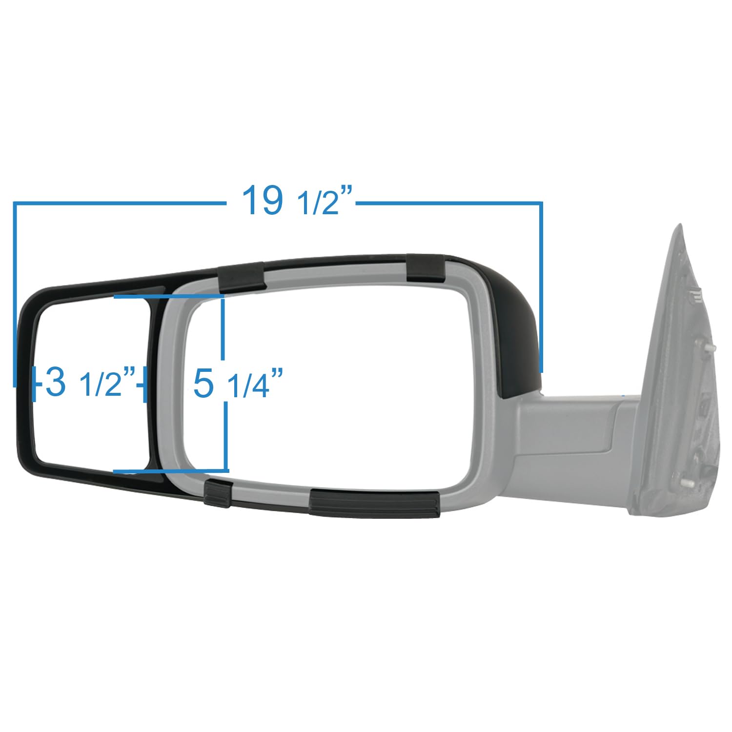 Fit System K-Source 80710 Snap-On Towing Mirrors for 09-23 RAM 1500/2500/3500, Black, Pair, Small Size