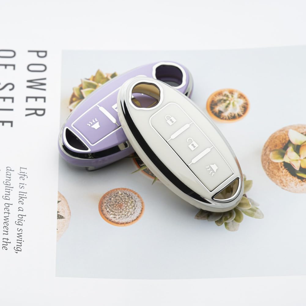 Tautrophen Key Fob Cover Fit For Nissan Infiniti Rogue Pathfinder Armada Murano Kicks Frontier Titan 3 Buttons Smart Key
